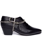 Underground Winklepicker Chain Leather Ankle Booties - Lyst