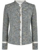 Armani Satin Trim Boucle Jacket - Lyst