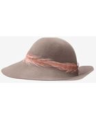 Eugenia Kim Feather Trim Wide Brim Fedora - Lyst