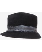 Eugenia Kim Feather Trim Short Brim Fedora - Lyst