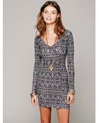 Free People Strapped Up Print Bodycon - Lyst