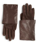 Brunello Cucinelli Suede and Leather Gloves - Lyst