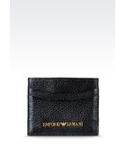 Emporio Armani Credit Card Holder In Printed Calfskin - Lyst