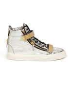 Giuseppe Zanotti London Hightop Metallic Foil Sneakers - Lyst