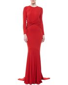 Michael Kors Matte Jersey Goddess Gown Crimson - Lyst