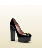 Gucci Patent Leather Platform Pump - Lyst