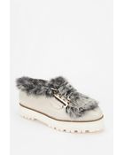 Miista Electra Faux Fur Flatform Oxford - Lyst