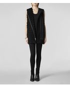AllSaints Elize Sleeveless Fur Coat - Lyst