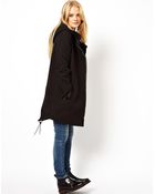 Asos Chevron Textured Parka - Lyst