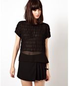 Asos Top with Delicate Gathered Panels - Lyst