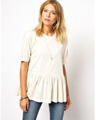 Asos Peplum Top - Lyst