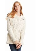 Free People Cable Knit Poncho Sweater - Lyst