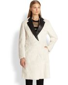 3.1 Phillip Lim Leathercollared Textured Rabbit Fur Coat - Lyst