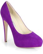 Brian Atwood Obsession Suede Platform Pumps - Lyst