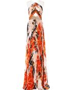 Bibhu Mohapatra Palash Print Chiffon Illusion Halter Gown - Lyst