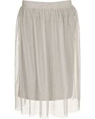 Topshop Grey Midi Tulle Skirt - Lyst