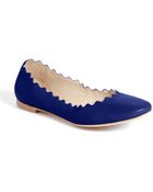 Chloé Lauren Scalloped Ballerina Flat - Lyst