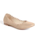 Chloé Lauren Scalloped Ballerina Flat - Lyst