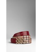 Burberry Haymarket Check Belt with Check Buckle - Lyst