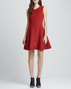 Theory Bonbi Front-Zip Flared Dress - Lyst