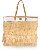 Tory Burch Molly Raffia and Pvc Tote - Lyst