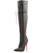 Christian Louboutin Mado Over the knee Red Sole Boot Black - Lyst