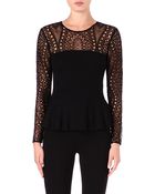 Emilio Pucci Lace detailed Peplum Top - Lyst