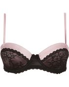 Topshop Lace And Satin Balconette Bra - Lyst