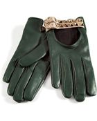 Valentino Royal Green Studded Driving Gloves - Lyst