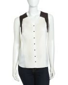 Catherine Catherine Malandrino Sleeveless Button-Down Blouse - Lyst