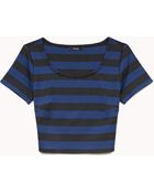 Forever 21 Bold Stripes Crop Top - Lyst