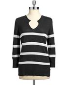 Two By Vince Camuto Striped Hi-Lo Sweater - Lyst