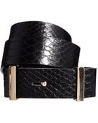 Asos Whistles Wide Snake Effect Leather Waisted Belt - Lyst