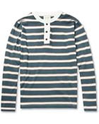 Billy Reid Striped Cottonjersey Henley Tshirt - Lyst