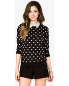 Forever 21 Polka Dot Sweater - Lyst