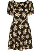 Topshop Vintage Flower Flippy Dress - Lyst