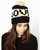 Asos New Look Love Bobble Beanie - Lyst