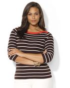 Lauren by Ralph Lauren Plus Contrasting Boatneck Top - Lyst