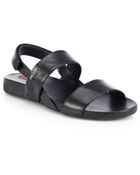 Prada Leather Doublestrap Sandals - Lyst