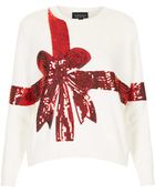 Topshop Knitted Sequin Present Jumper - Lyst