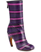 Givenchy Striped Snakeskin Runway Boots - Lyst
