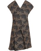 Kenzo 6 Ss Brocade Wrap Dress - Lyst