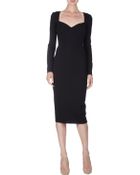 Lanvin Long Sleeve Sweetheart Neck Dress - Lyst