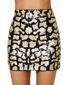 Nasty Gal Far Out Feline Sequin Skirt - Lyst