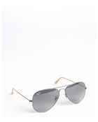 Ray-Ban Silver And Blue Metal Aviator Sunglasses - Lyst