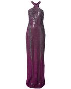 Roberto Cavalli Bead Embellished Halterneck Gown - Lyst