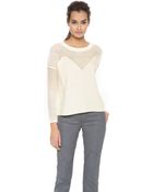 Tess Giberson Mesh Intarsia Sweater - Lyst