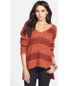 Free People Stripe Highlow Pullover - Lyst
