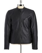 Calvin Klein Jeans Faux Leather Biker Jacket - Lyst