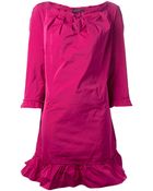 Nina Ricci Pleated Neckline Shift Dress - Lyst